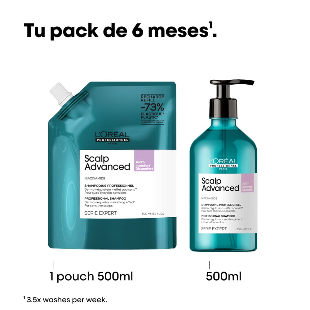 SHAMPOO REFILL L'ORÉAL PROFESSIONNEL SCALP ADVANCED (REFILL DE SHAMPOO PARA PARA CUERO CABELLUDO SENSIBLE )